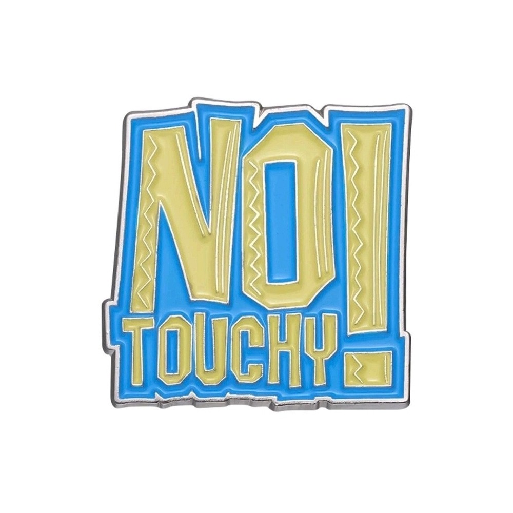 Jewelry Lapel Pin Unisex OS Blue Yellow No Touchy Quote Enamel Pin